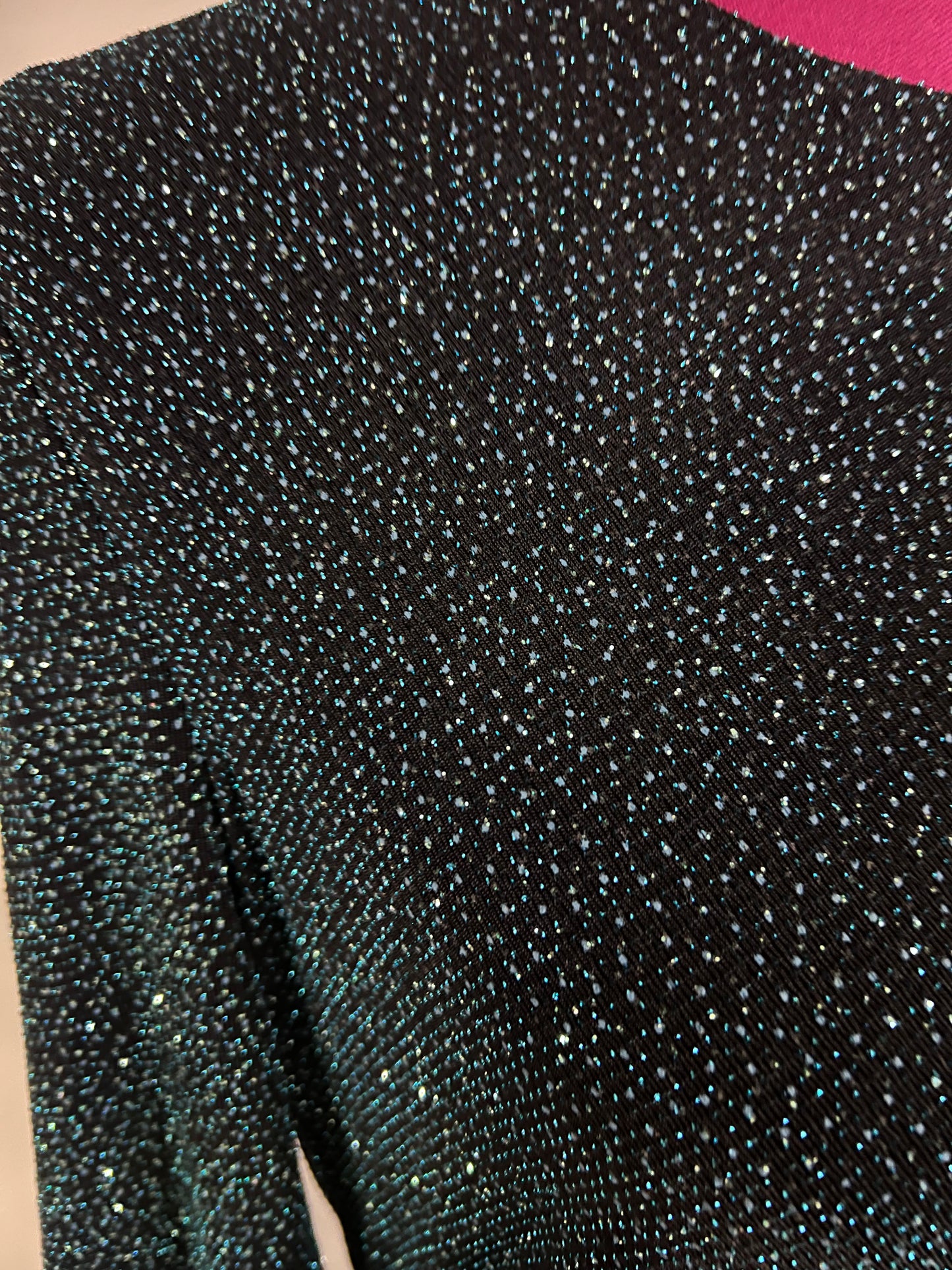 Forever New Monica Ruched Teal Glitter Bodycon - Size 16