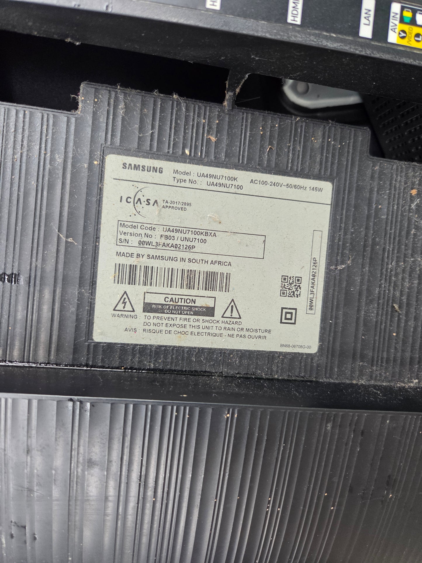 Samsung UA49NU7100K Internal Ribbon Cables / Main Board to Panel Cables (Pair) | Tested & Working