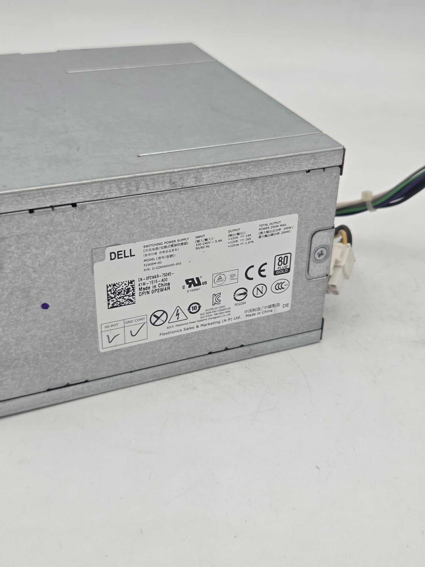 Dell 290W 80 Plus Gold Power Supply | F290EM-00 DP/N 0P2W4R