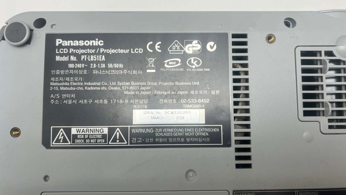 Panasonic PT-LB51EA Projector (Used)