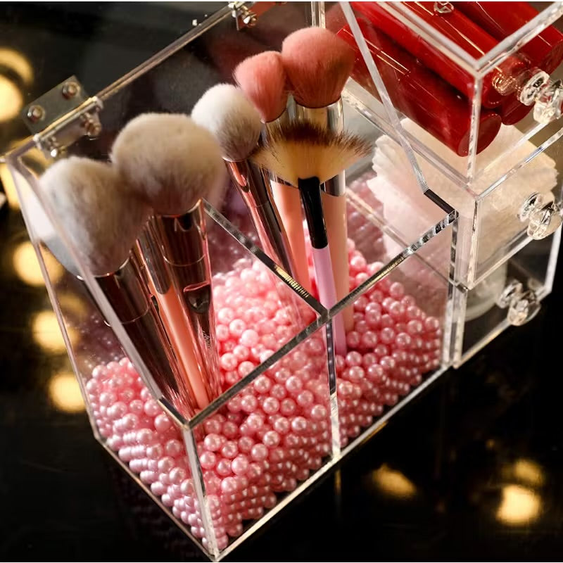 Styleberry Makeup Brush Holder with Pink Pearls Accessories not included