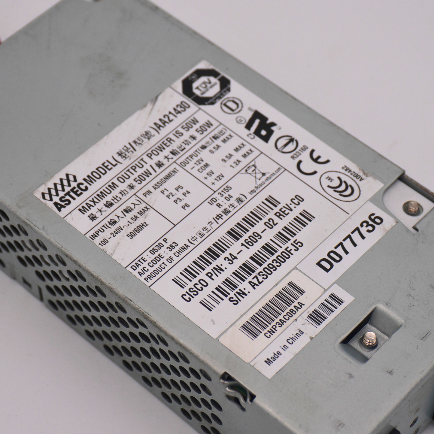 Cisco Astec 50W Router Power Supply | AA21430