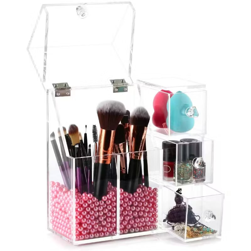 Styleberry Makeup Brush Holder with Pink Pearls Accessories not included