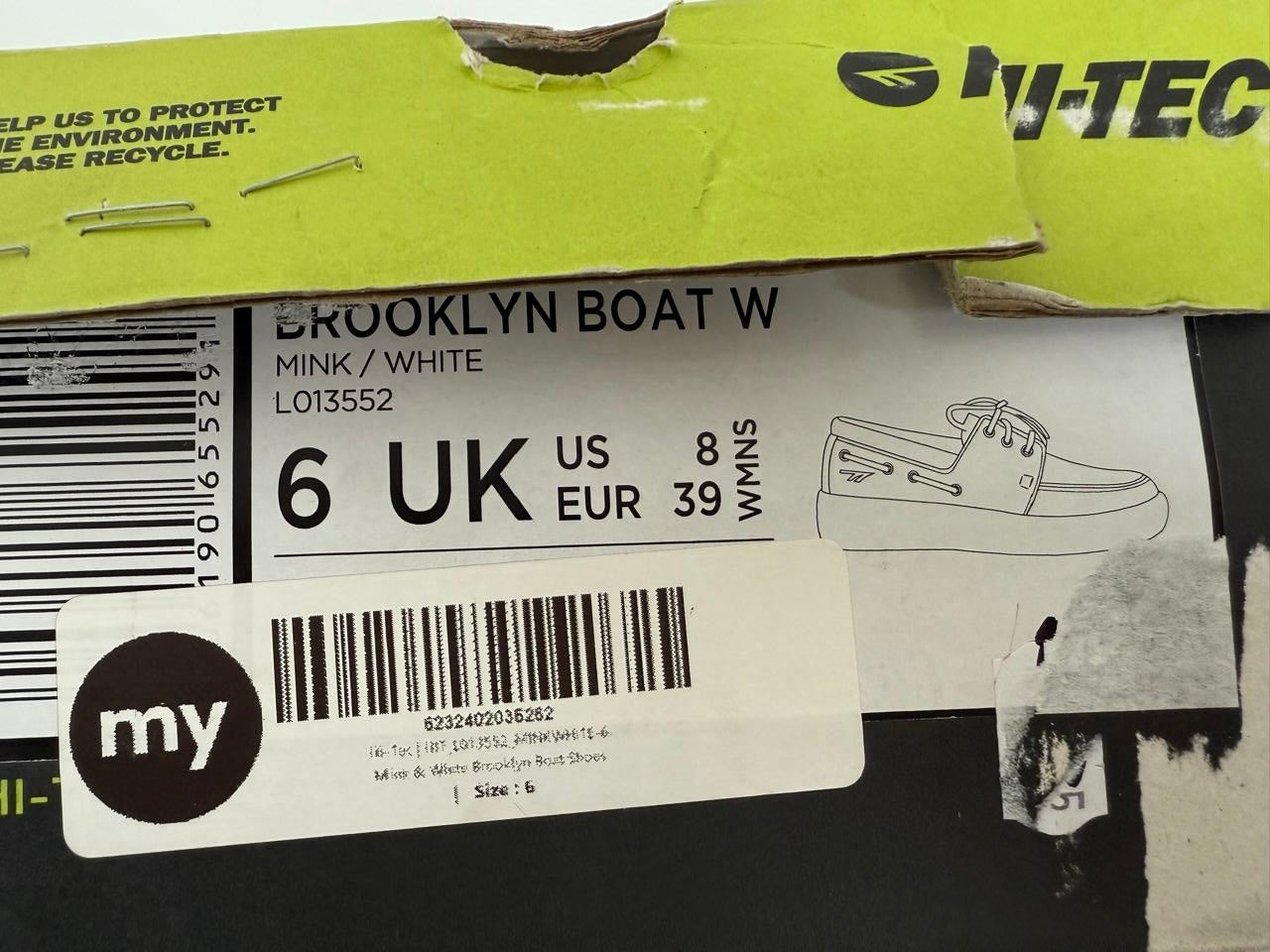 Hi-Tec Mink & White Brooklyn Boat Shoes - UK6
