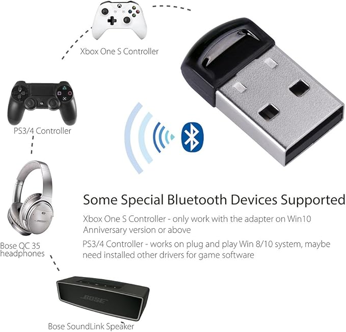 Avantree DG40S USB Bluetooth 4.0 Adapter Dongle for PC Laptop Computer Desktop Stereo Music, Skype Calls, Keyboard, Mouse, Support All Windows 10 8.1 8 7 XP vista