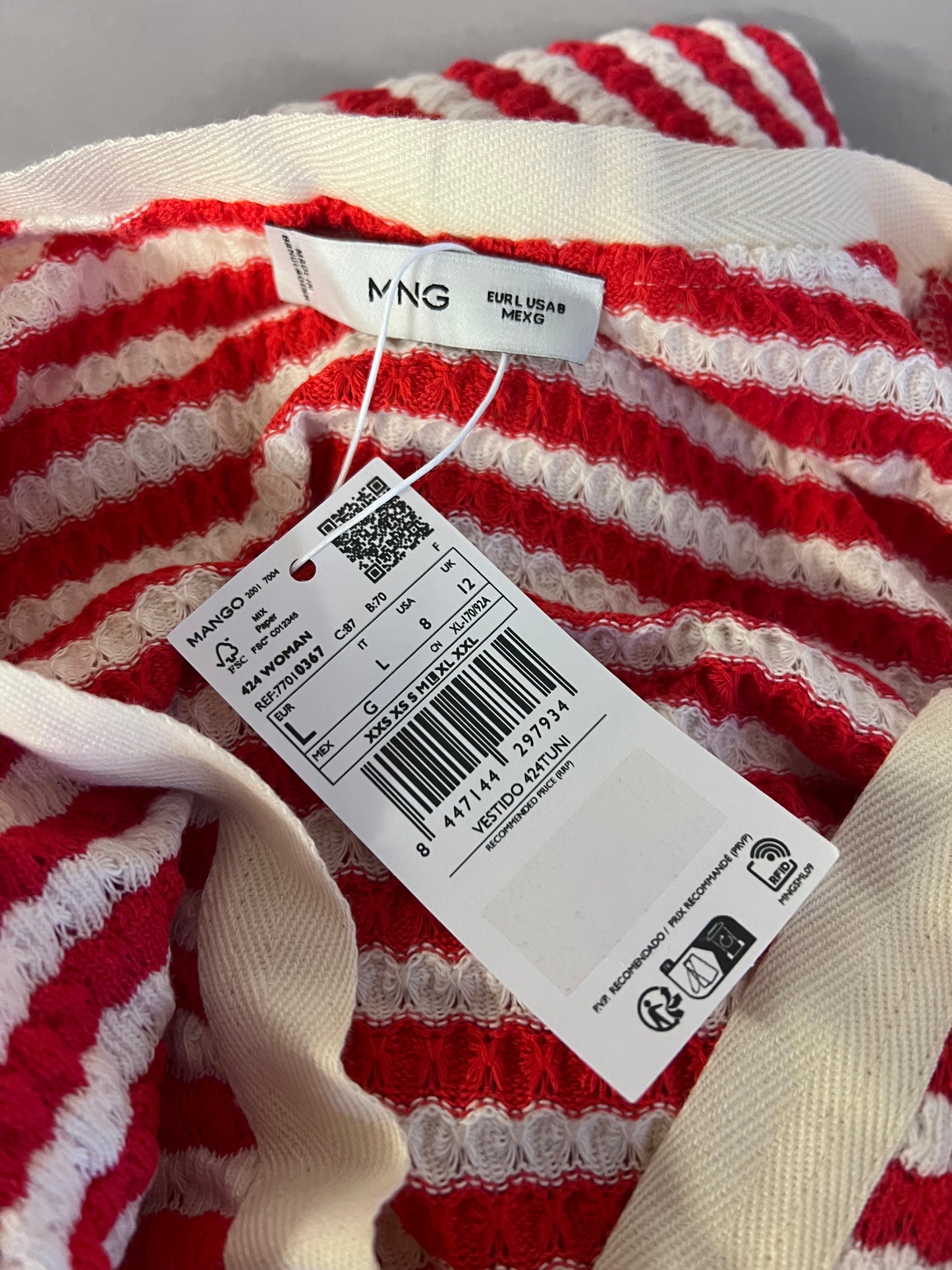 Mango Tuni Stripe Knit Dress - Size L