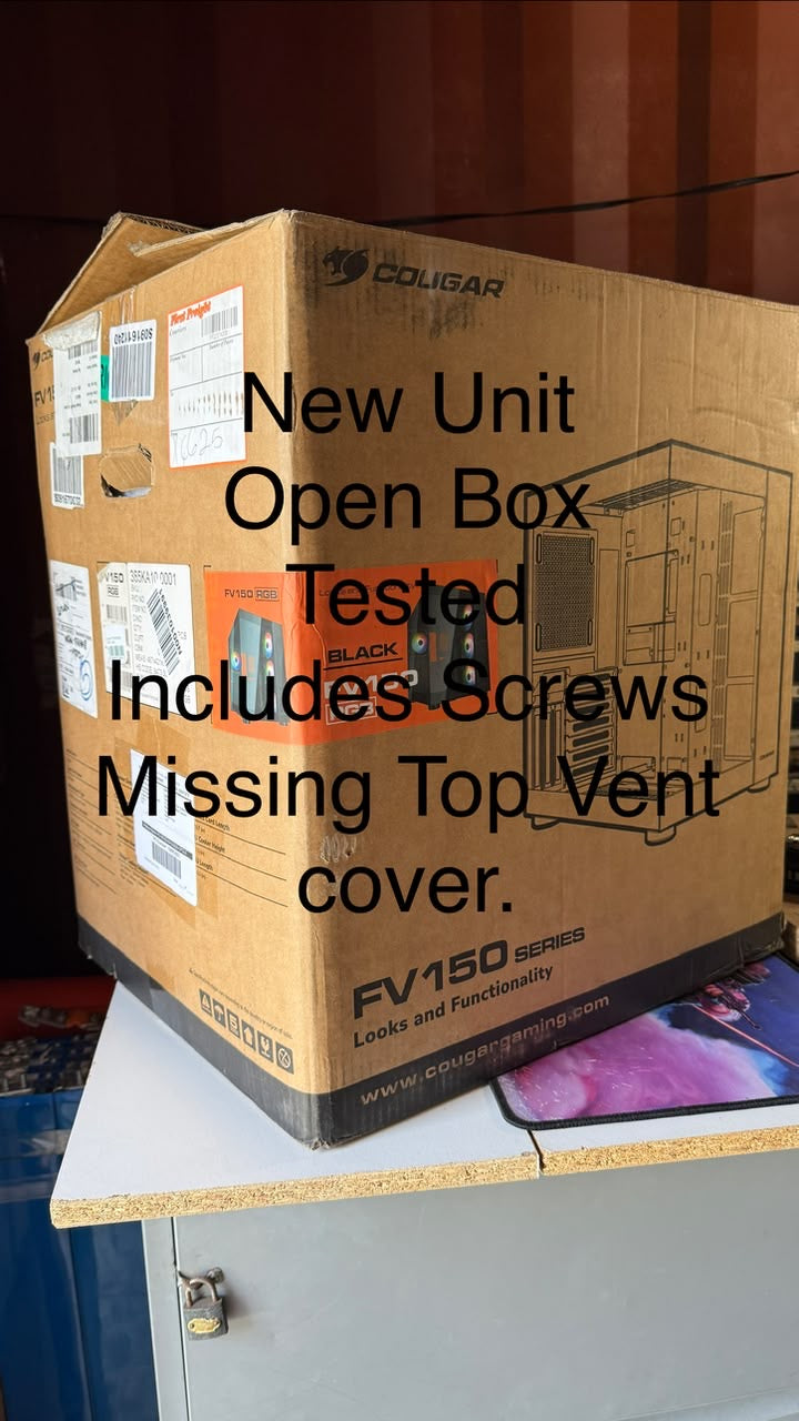 Cougar FV150 RGB Mid Tower Case – Black
- Open Box New Unit