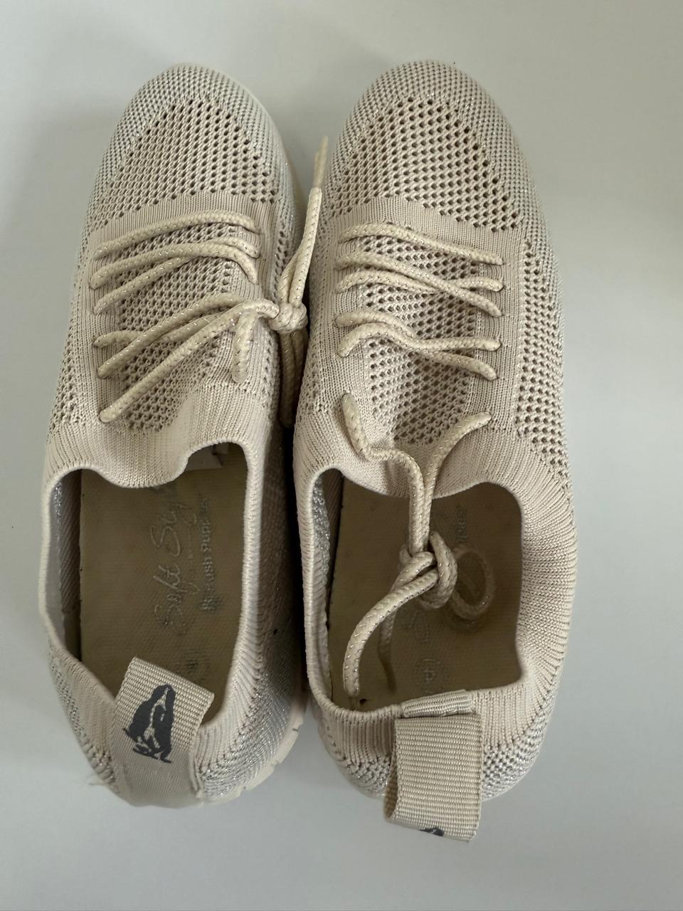 Soft Style by Hush Puppies Nansen Lurex Sneaker - Natural - UK 4