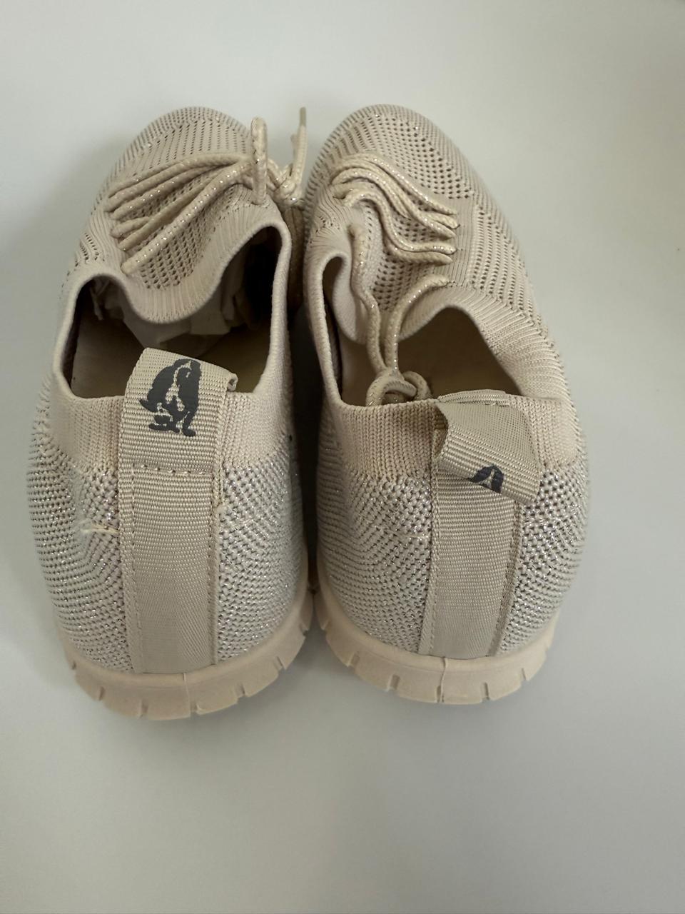 Soft Style by Hush Puppies Nansen Lurex Sneaker - Natural - UK 4