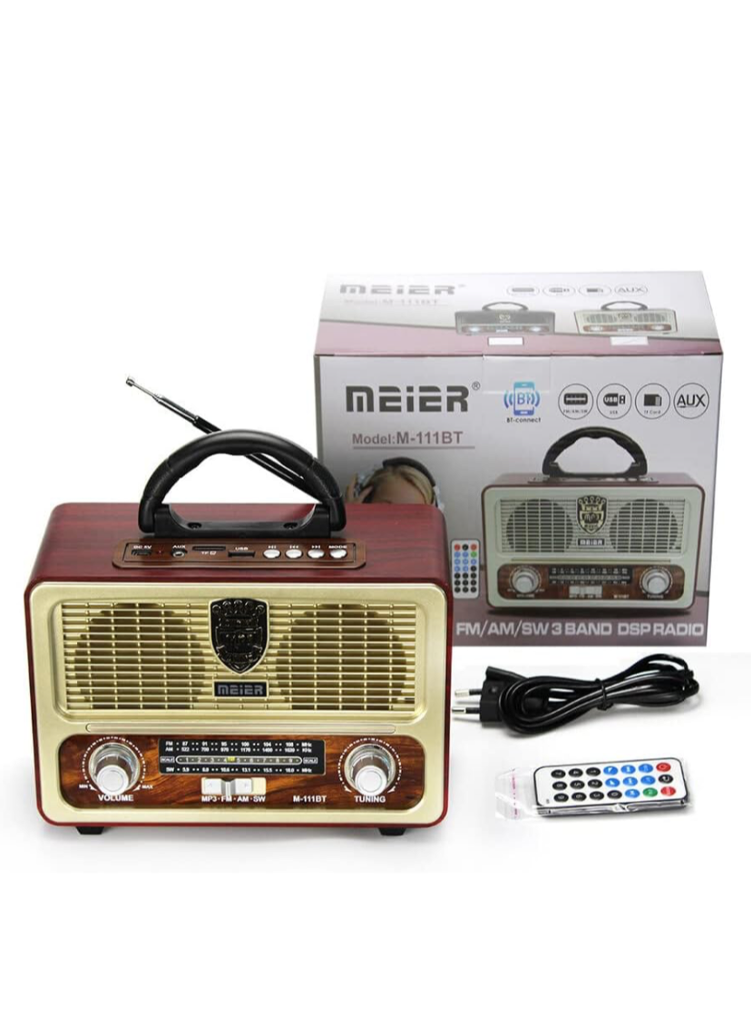 Meier M-111BT Portable Antique Bluetooth Radio