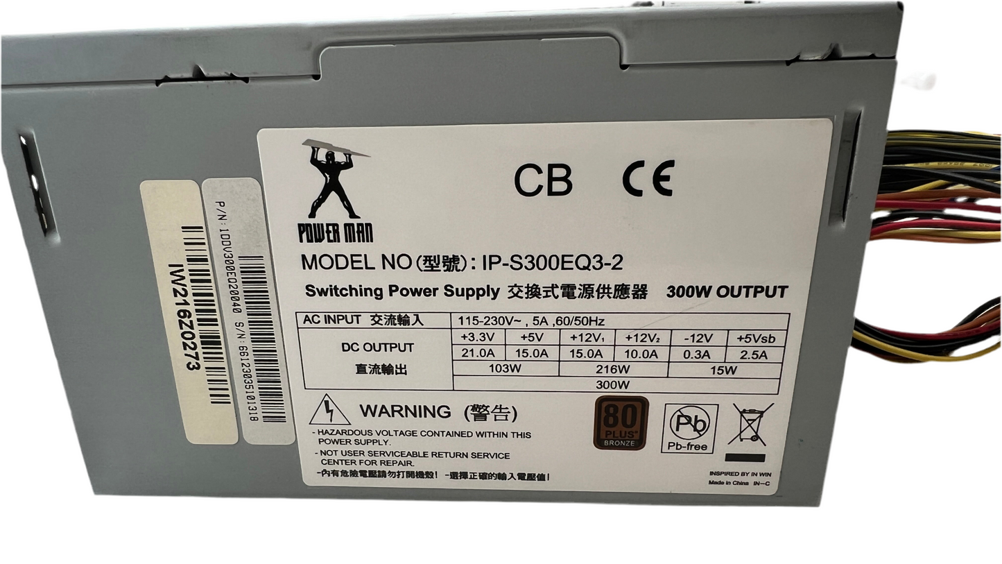 300W 24 Pin 80 Plus Bronze Rated Power Supplies Super Clean Units. No Rust Or Corrosion