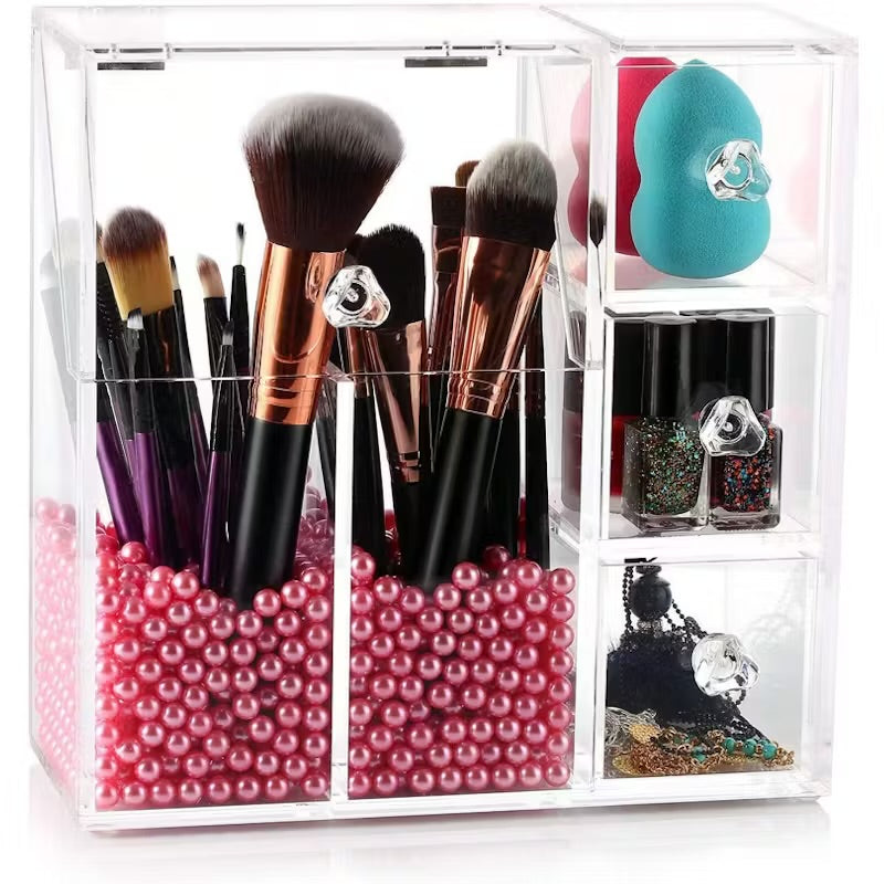 Styleberry Makeup Brush Holder with Pink Pearls Accessories not included