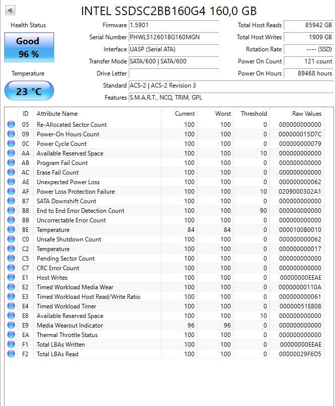 Intel SSD DC S3500 Series 160GB (Test results in images)