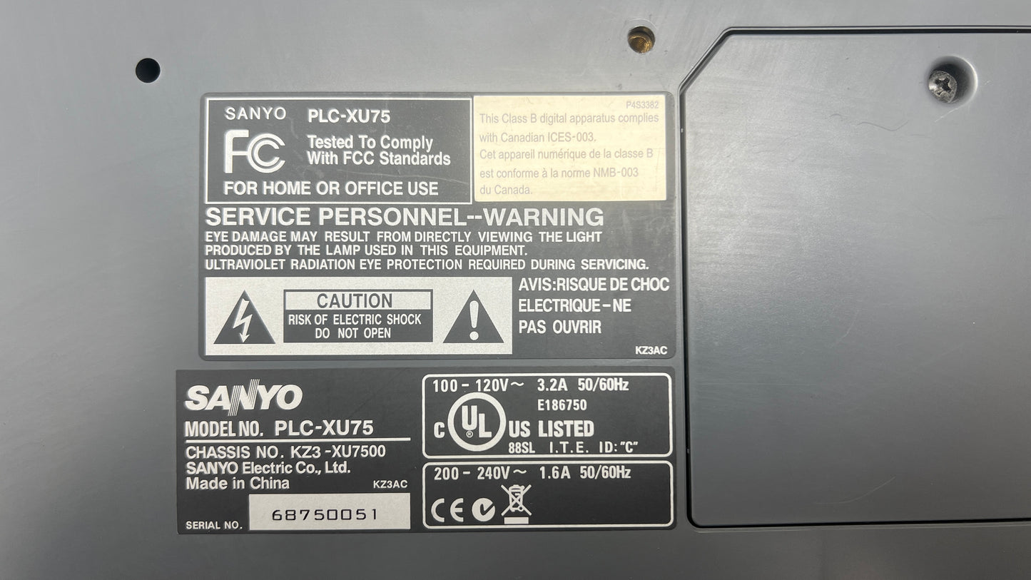 Sanyo PLC-XU75 Projector (Used)