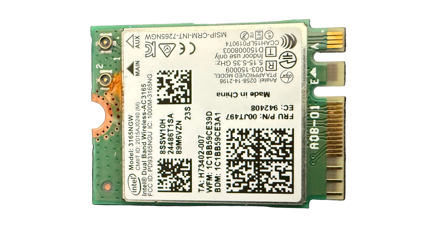 Intel® Dual Band Wireless-AC 3165 Network Card Model 3165NGW