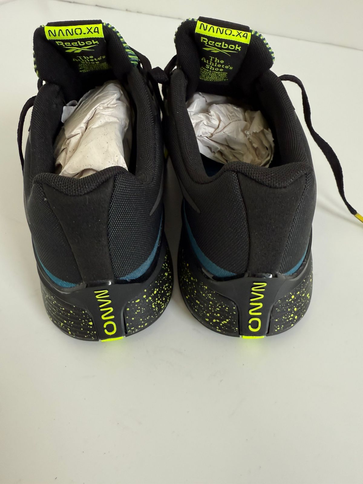 Mens Reebok Nano X4 Black/Blue/Lime Training Shoes - UK 7