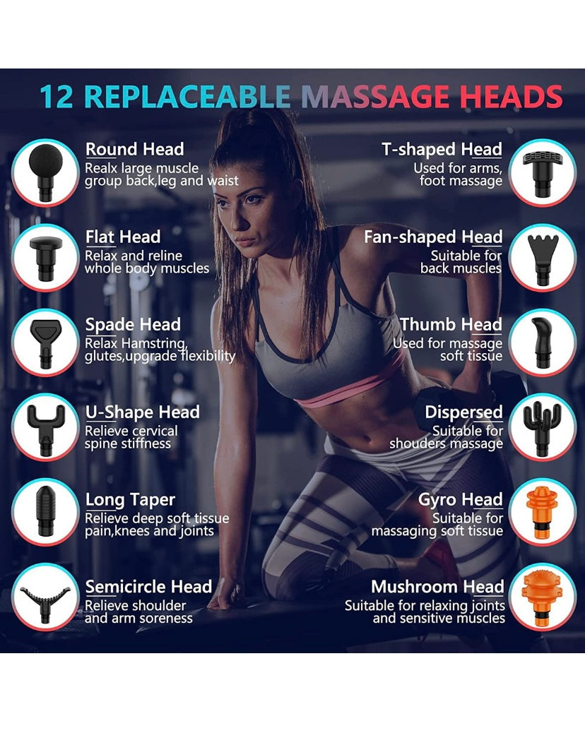 Athleum Y12 Percussion Massage Gun With 19 Attachments