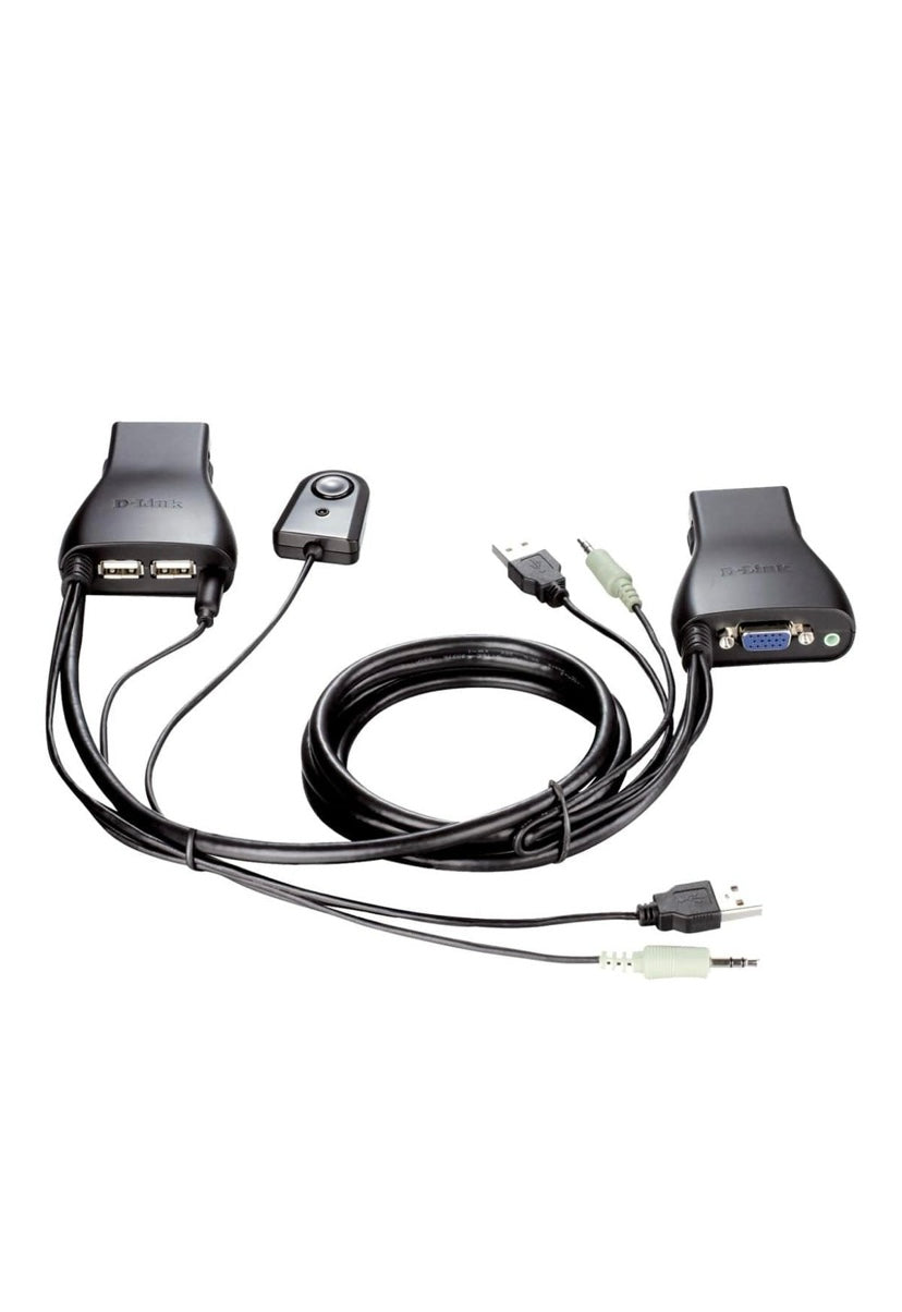 D-Link 2-port USB KVM Switch with Audio Support Cable 1.8m DKVM-222