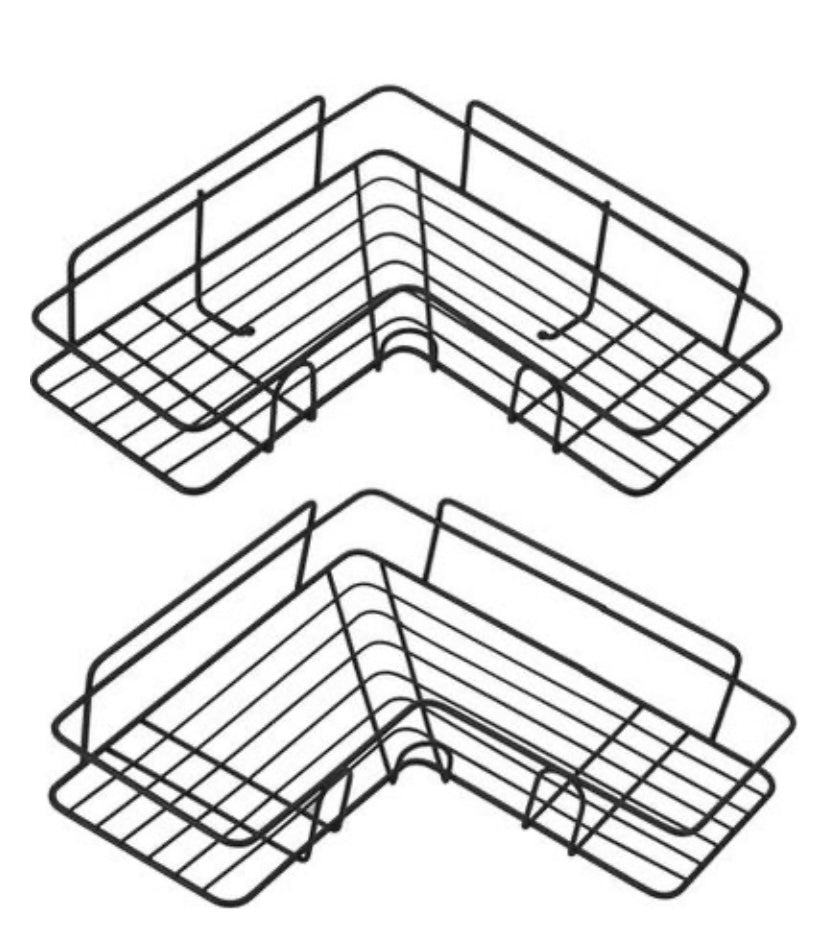 Masisonware Black Stainless Steel Corner Shower Caddy (Pack of 2)