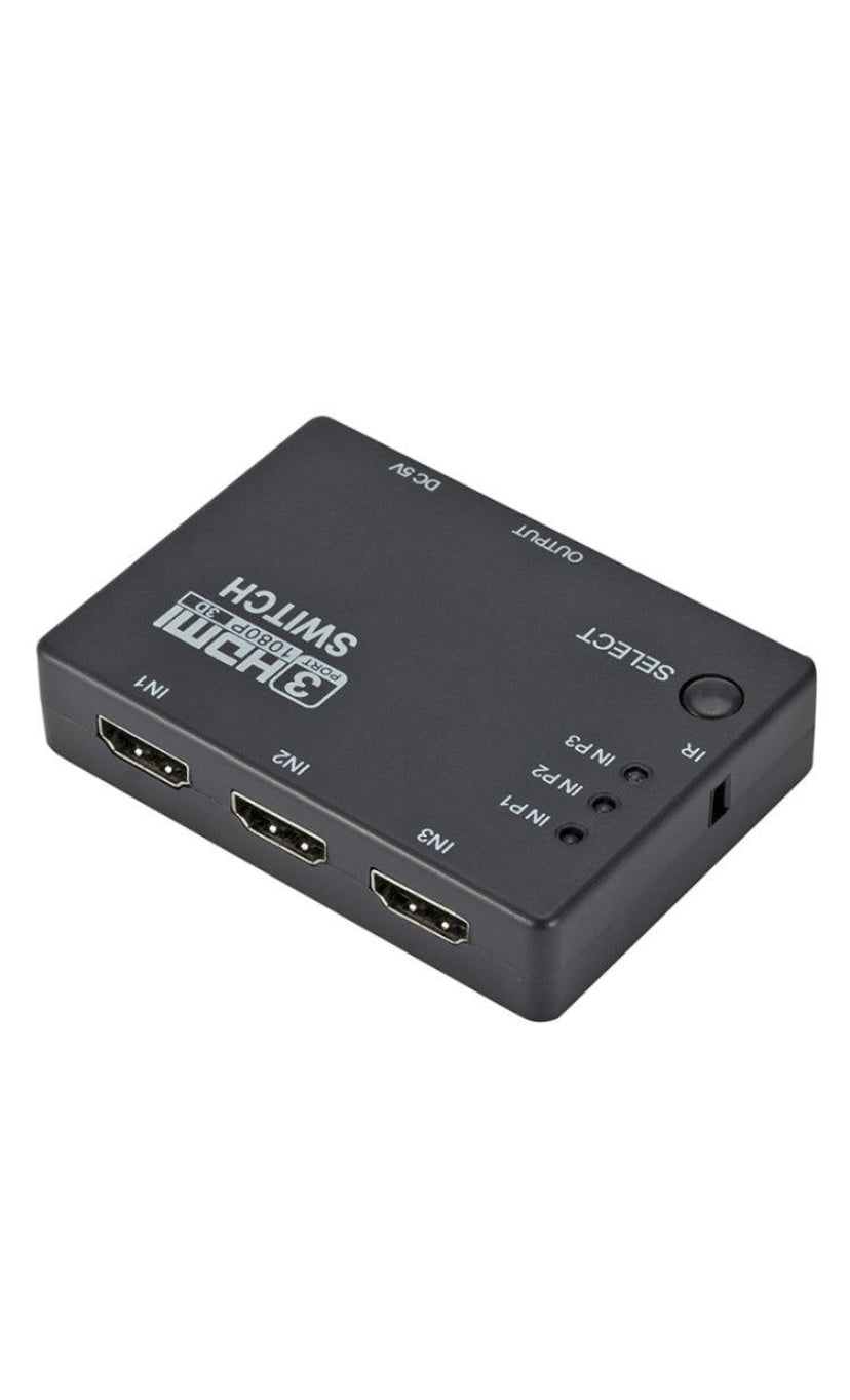 Full HD 1080P 3D HDMI 3x1 Switch with IR Remote Control