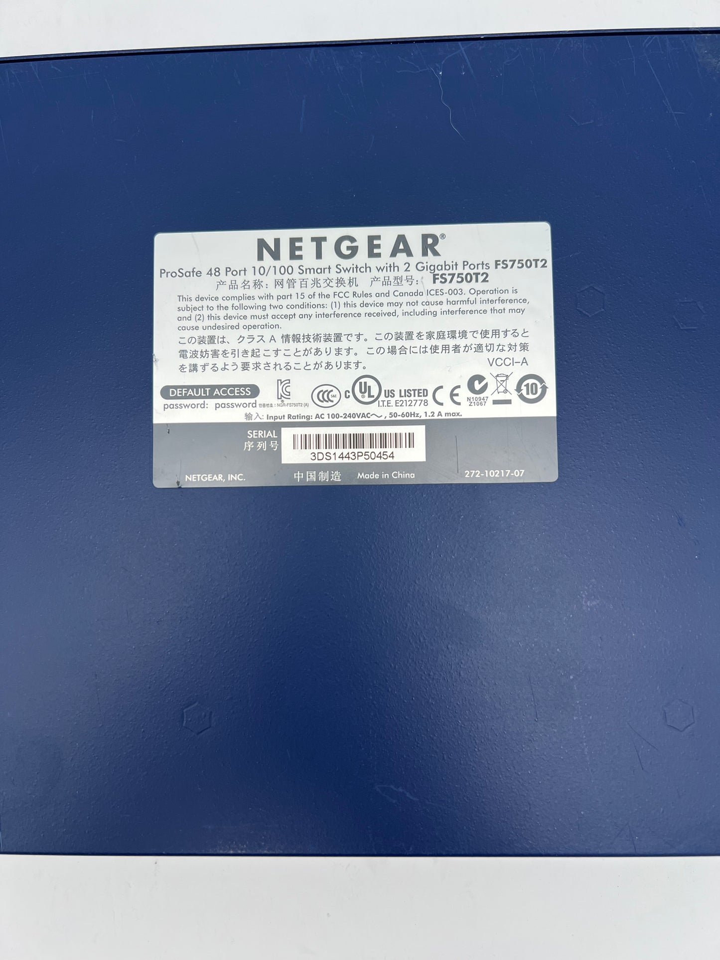 ProSafe 48 Port 10/100 Smart Switch with 2 Gigabit Ports FS750T2