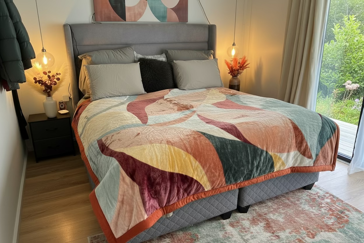 Mink Polyester 3 Ply 4kg Reversible Blanket - Queen