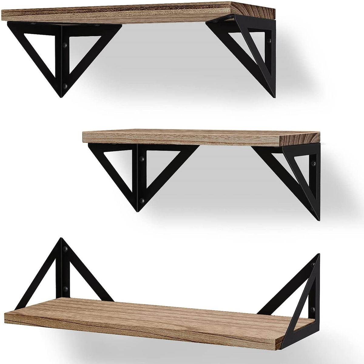 Maisonware Wall Mounted Shelves- Set of 3 - Wood