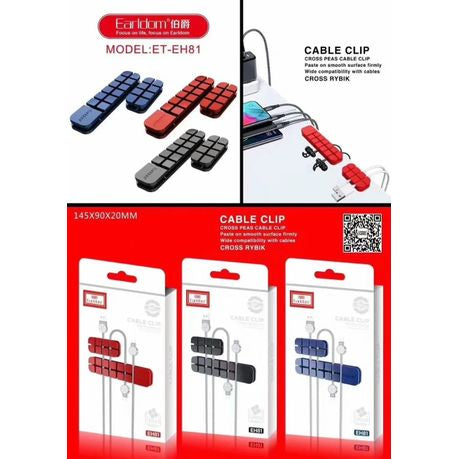 Flexible Earldom Cable Organising Self-Adhesive Clip EH-81