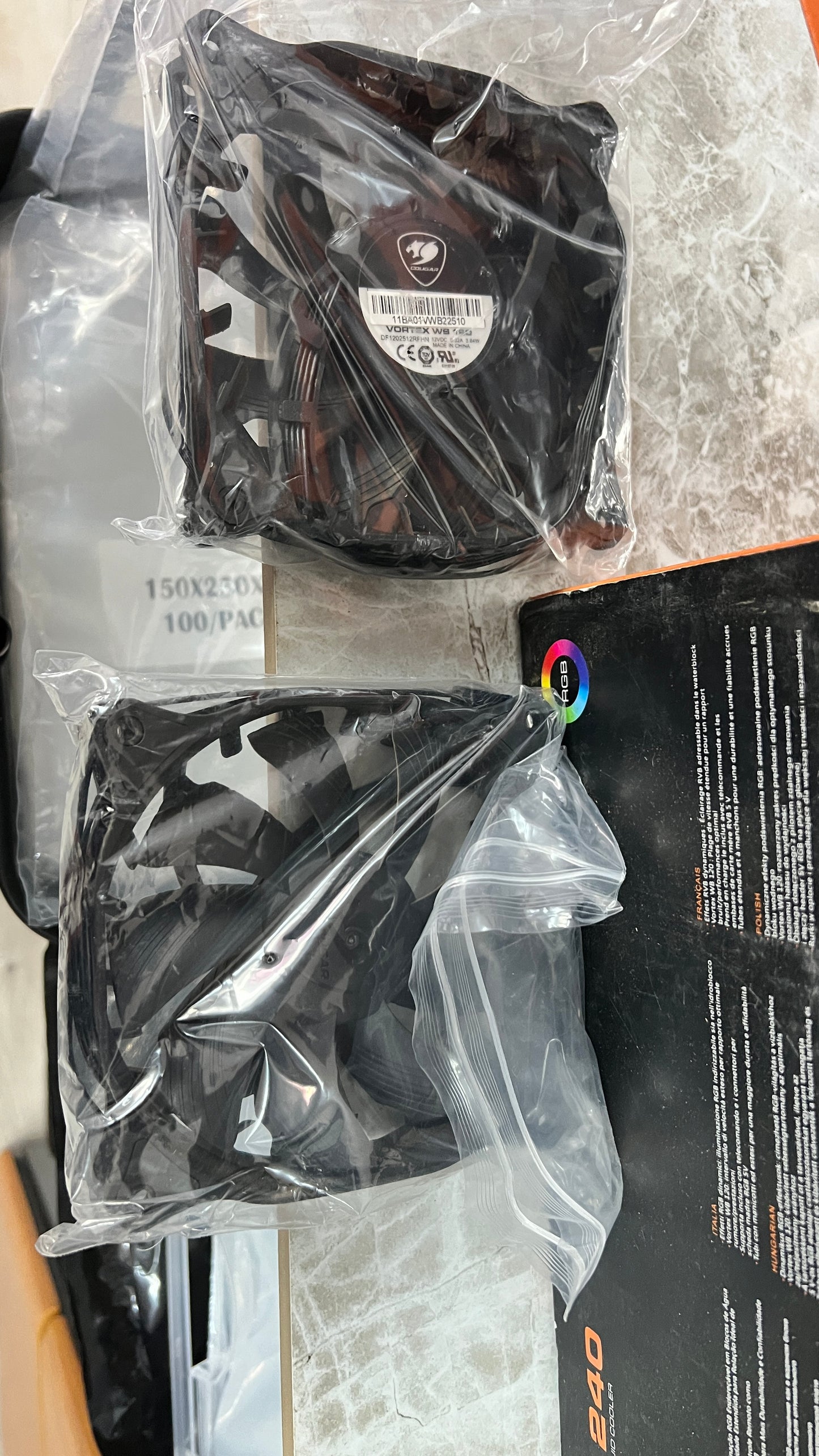 Cougar AQUA 240 RGB All In One CPU Liquid Cooler / More than 100 RGB Effects / Motherboard Synchronization / Driver-Free / Extremely Silent Performance Used Like New