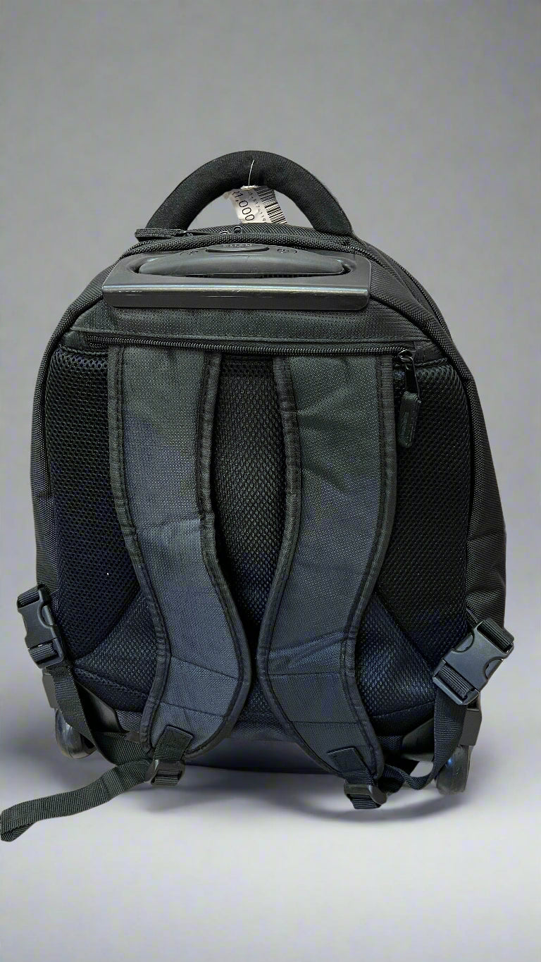 Black Rolling Backpack with Telescopic Handle Waterproof Trolley (shop display)