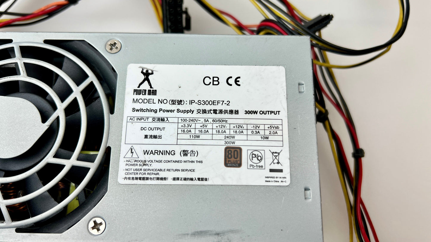 PC 24 pin Power Supply IP-S300EF7-2 Mecer Universal 300W 80+ TFX2.1 Small Form Factor