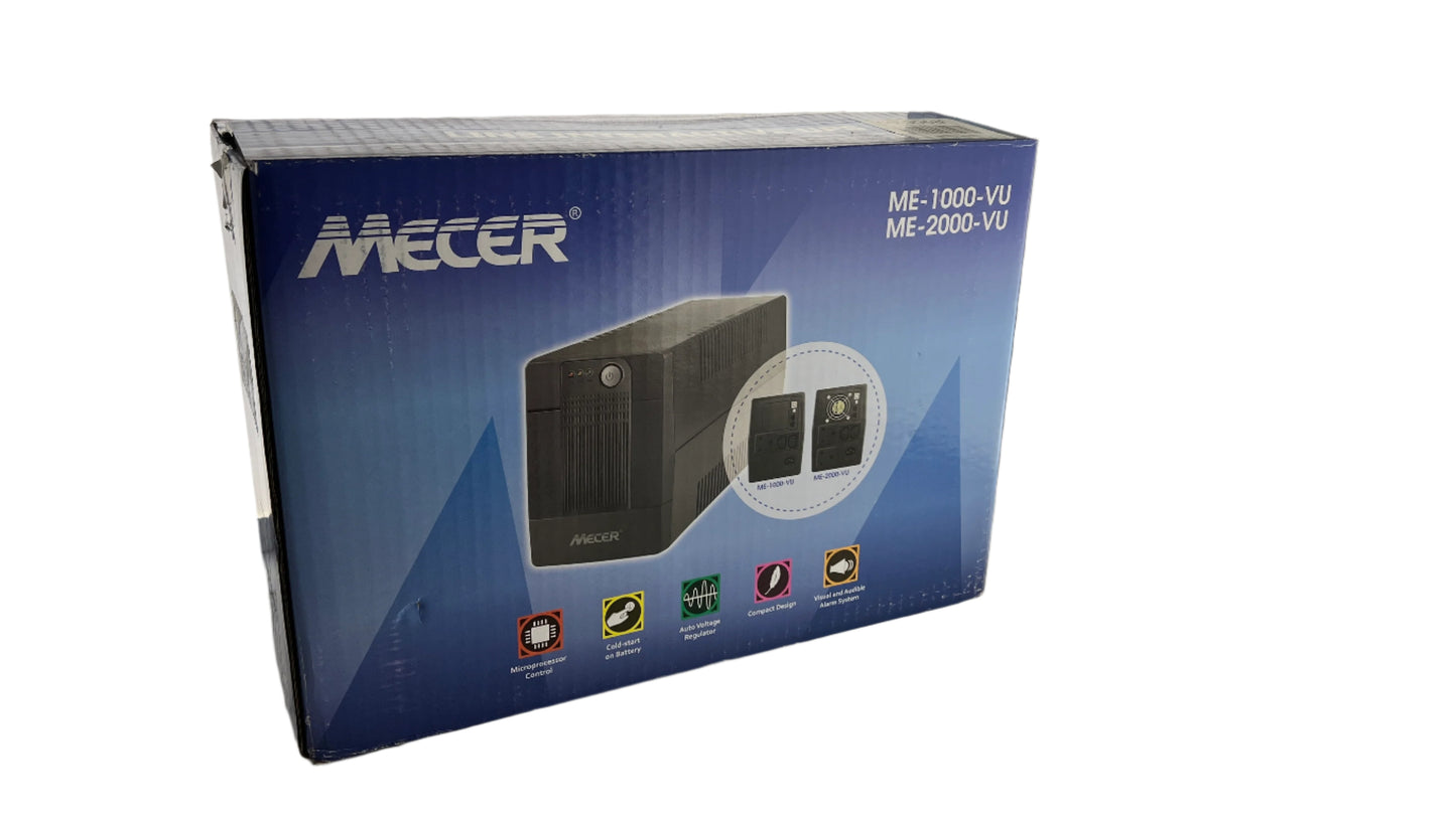 Mecer 1000VA Line Interactive UPS, NEW UNIT IN BOX (with AVR, Monitoring Software + Cable & Built-in Surge Protection)