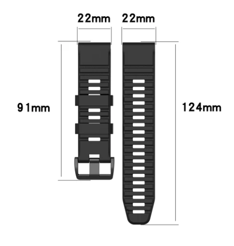Garmin Fenix 5/Fenix 6/Forerunner 935 22MM Silicone Replacement Black Strap