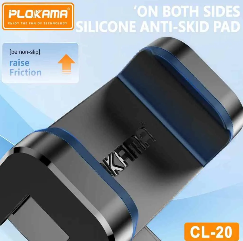 Plokama CL20 Phone Holder – Premium 360° Tripod Mount | Universal 1/4" Screw | Portrait & Landscape | Flexible Grip for Mobile Photography & Videography
