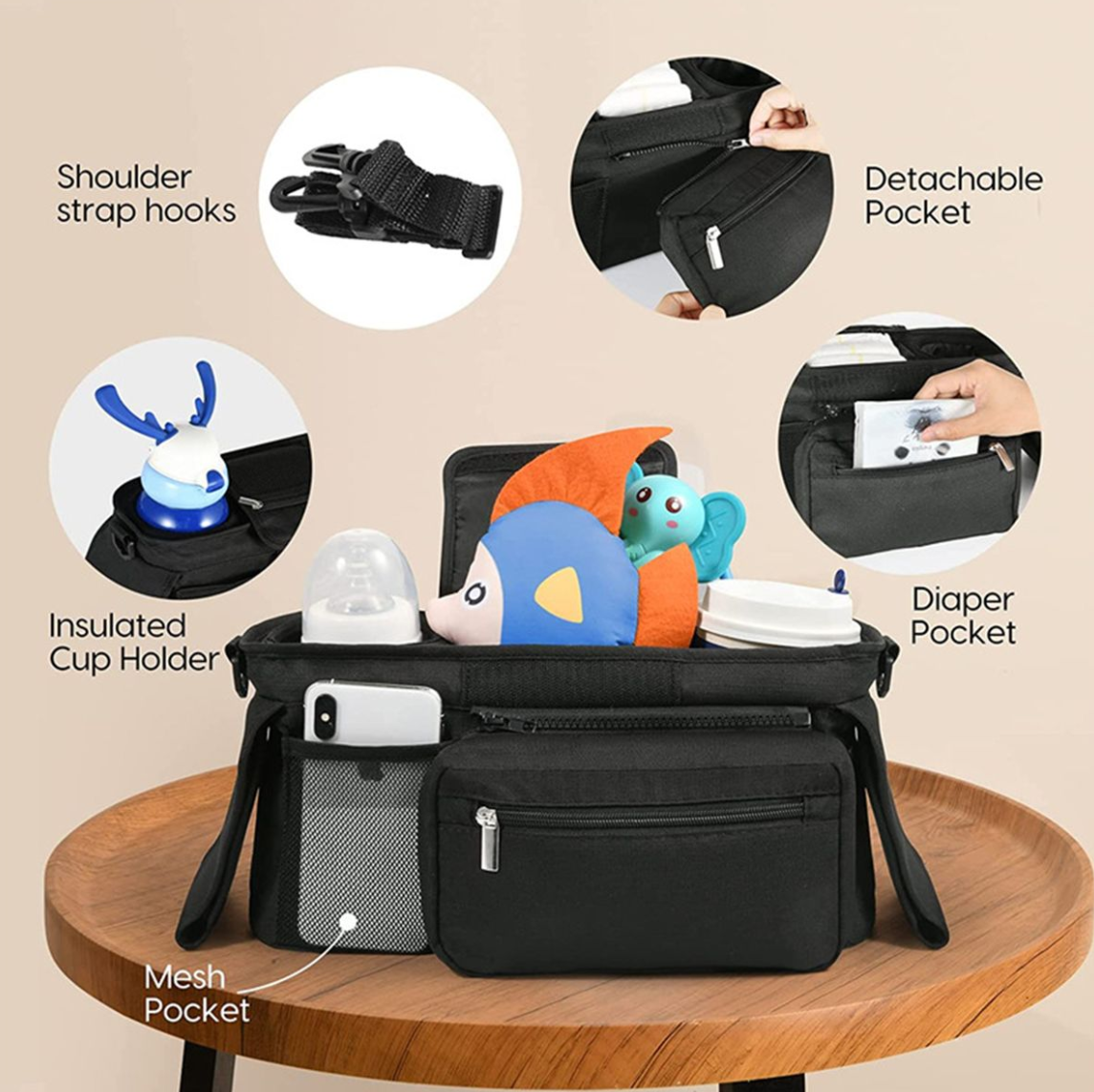 Junior Fx Baby Stroller Black Organiser
