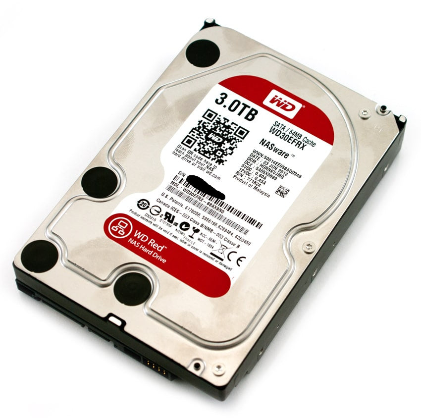WD Red 3TB NAS Internal Hard Drive 5400 RPM Class, SATA 6 Gb/s, CMR, 64 MB Cache, 3.5 WD30EFRX (WD-WCC4N4KVLVKX)