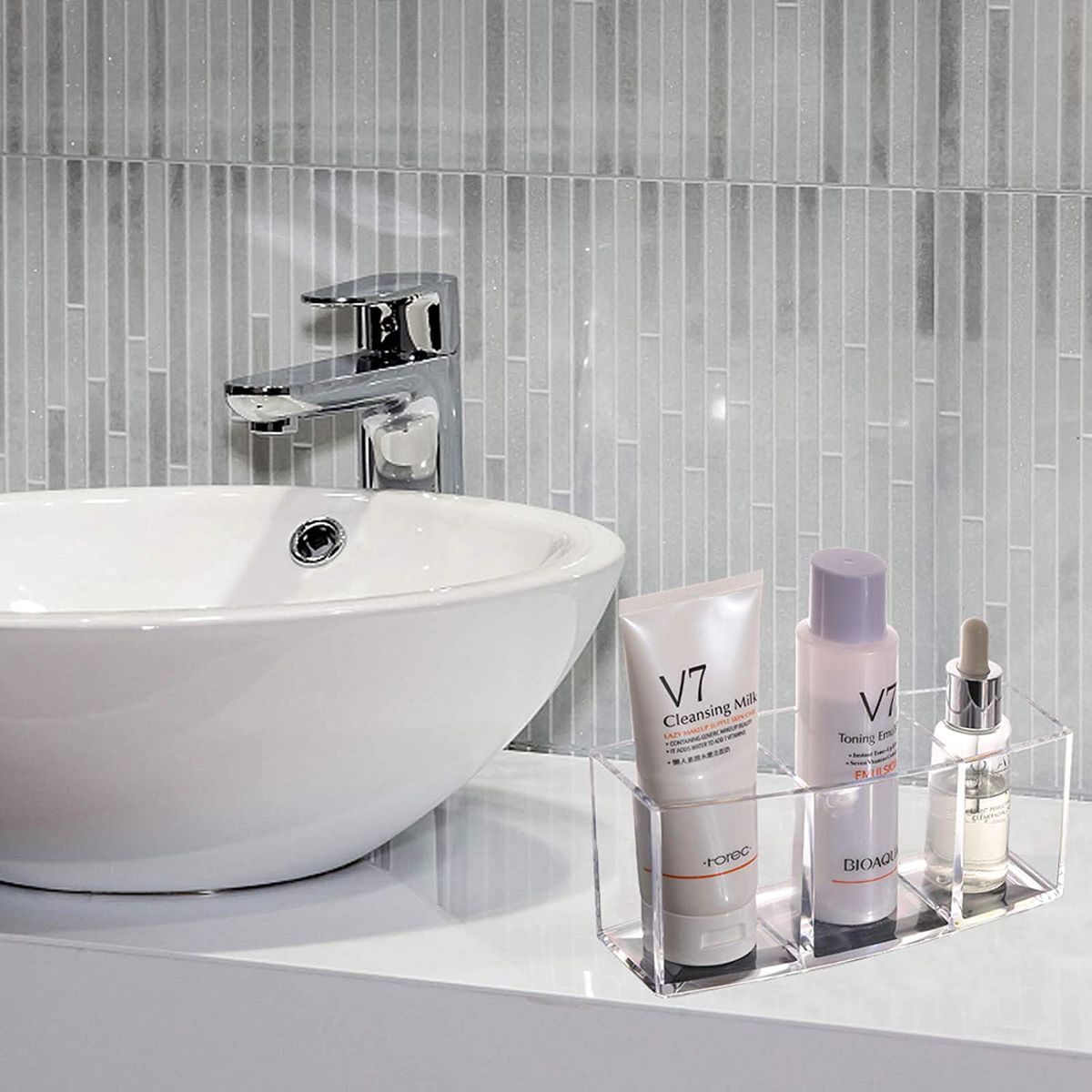 Styleberry Rectangular Clear Cosmetic Organizer