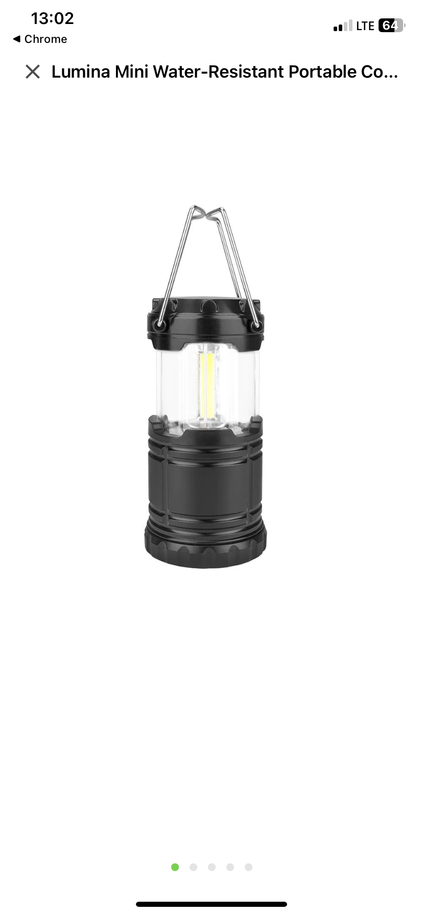 Lumina Mini Water-Resistant Portable Collapsible LED Lantern Torch