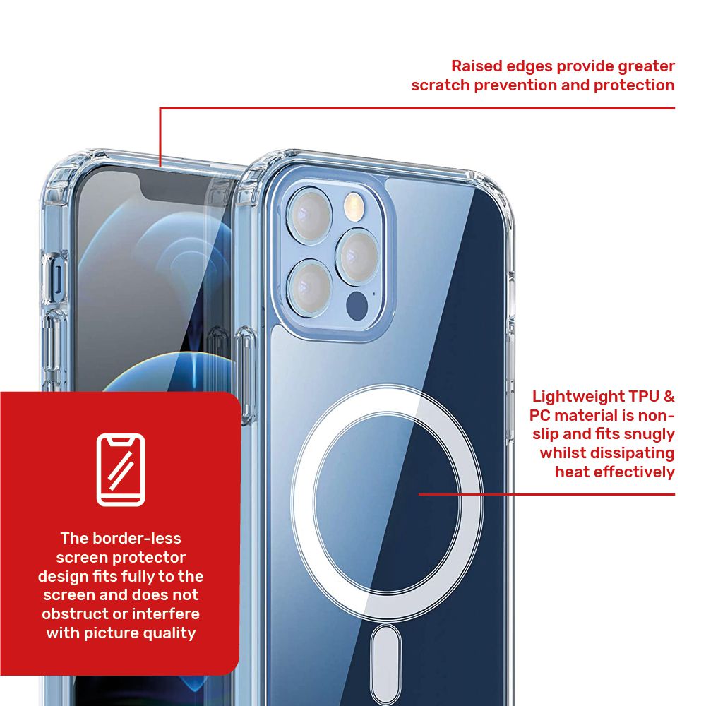 Ntech Magsafe iPhone 12 Pro Case Cover with 2 Screen Protectors