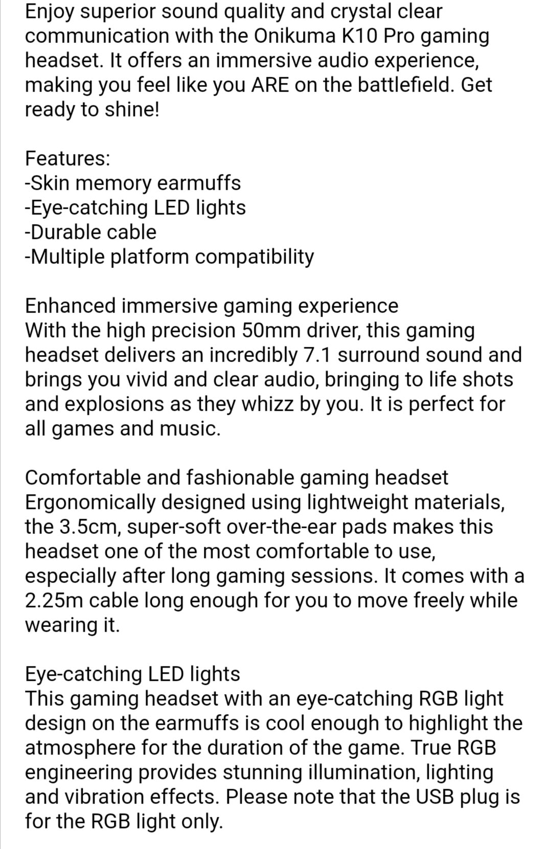 Onikuma K10 Pro Headphones With Mic