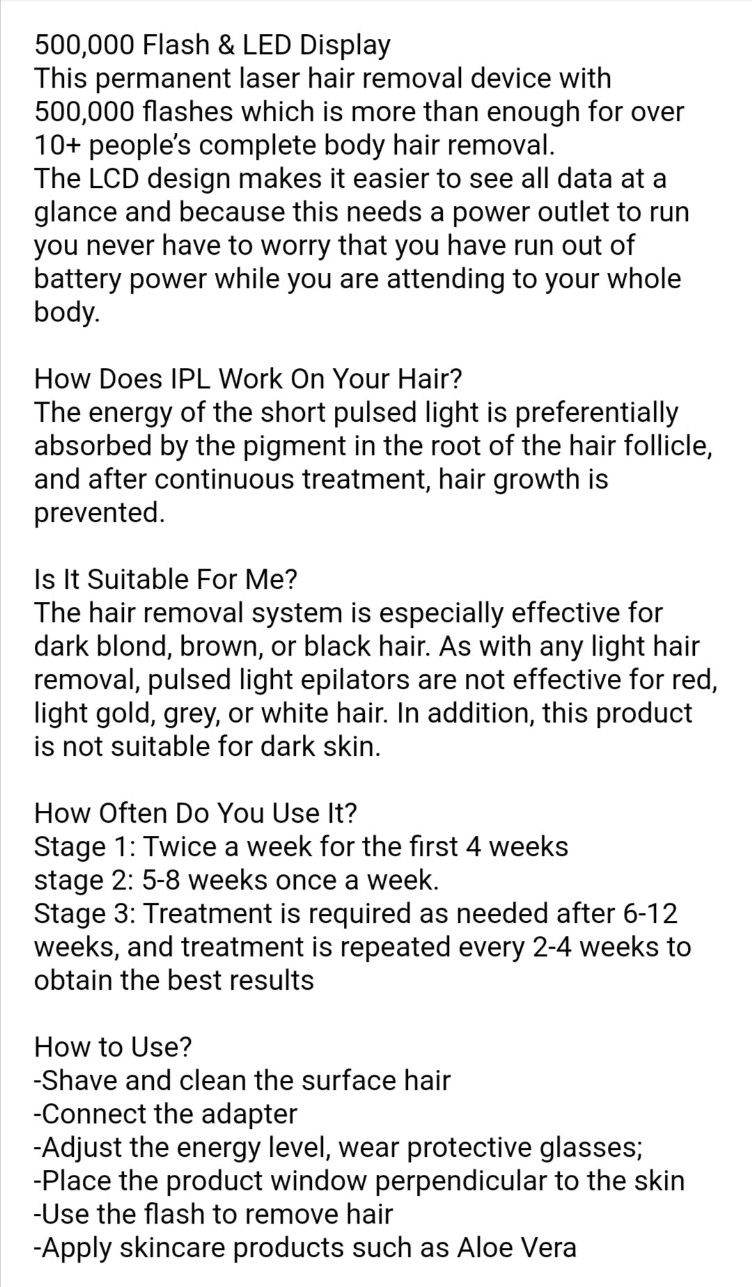 IPL Laser Hair Removal Device