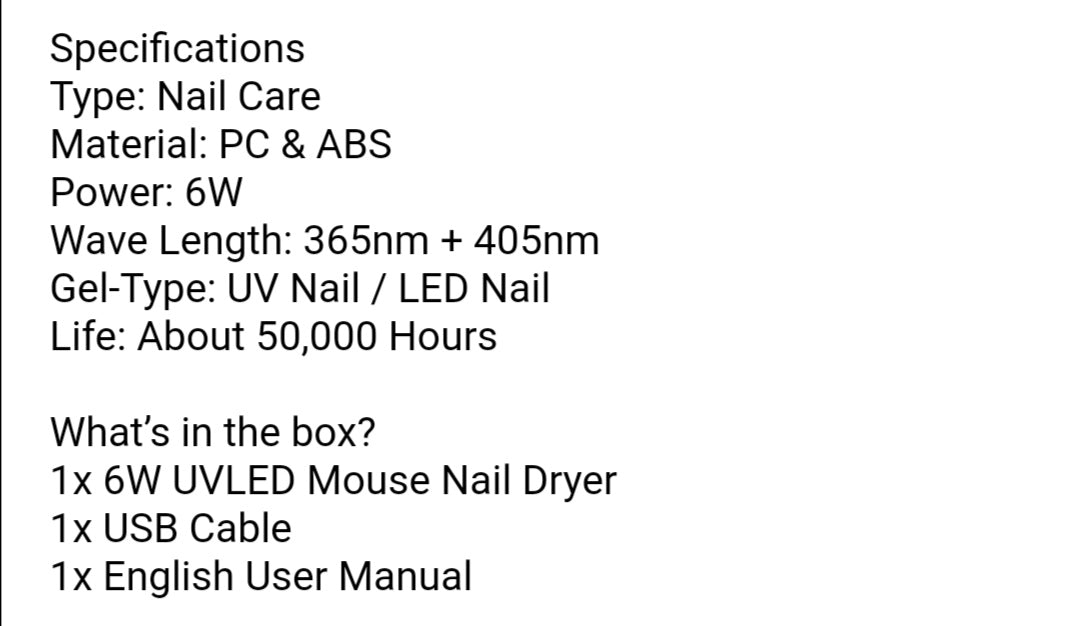 Portable Mini Nail Curing Lamp. 6w UV LED.
