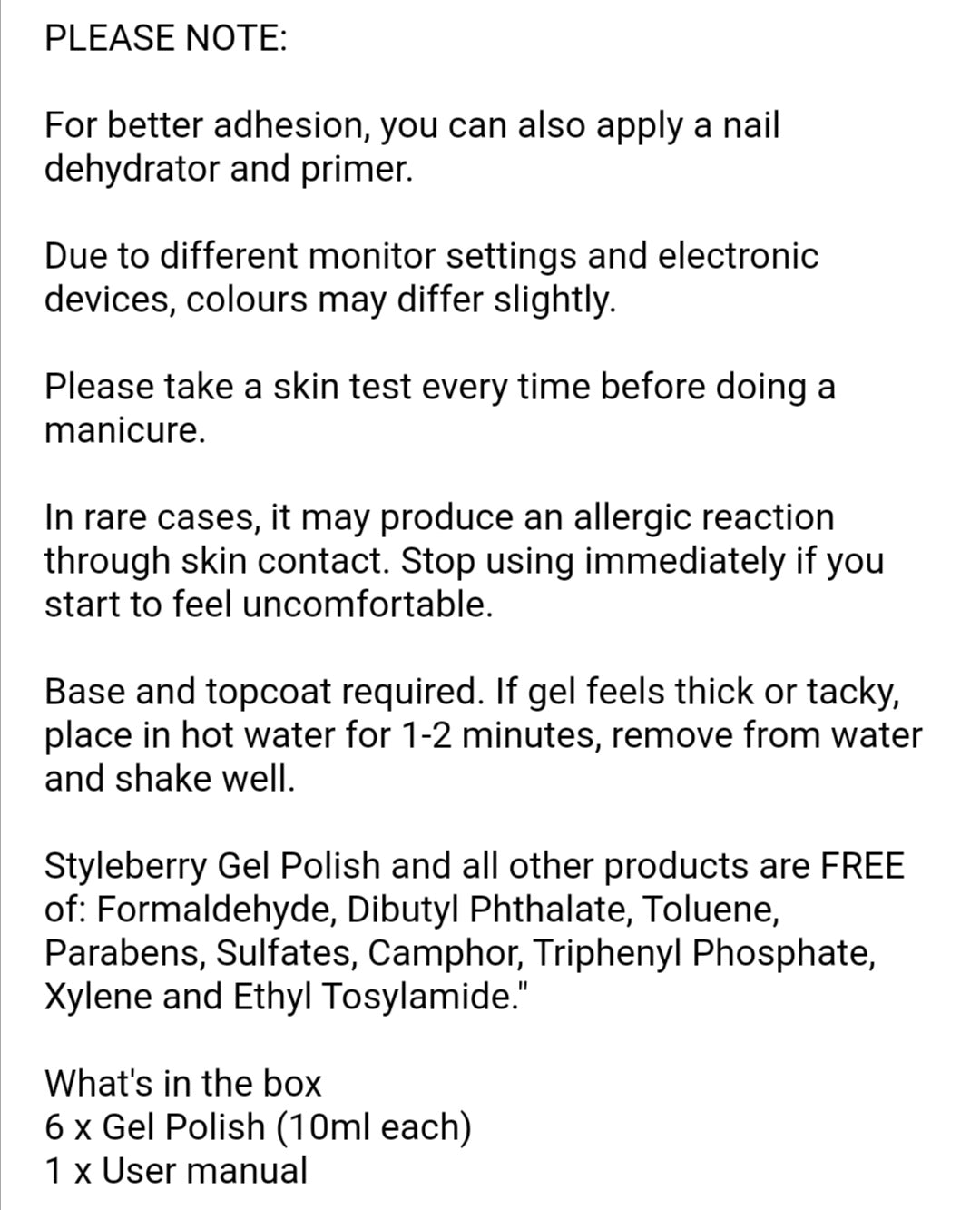 Styleberry Gel Nail Polish Set Of 6