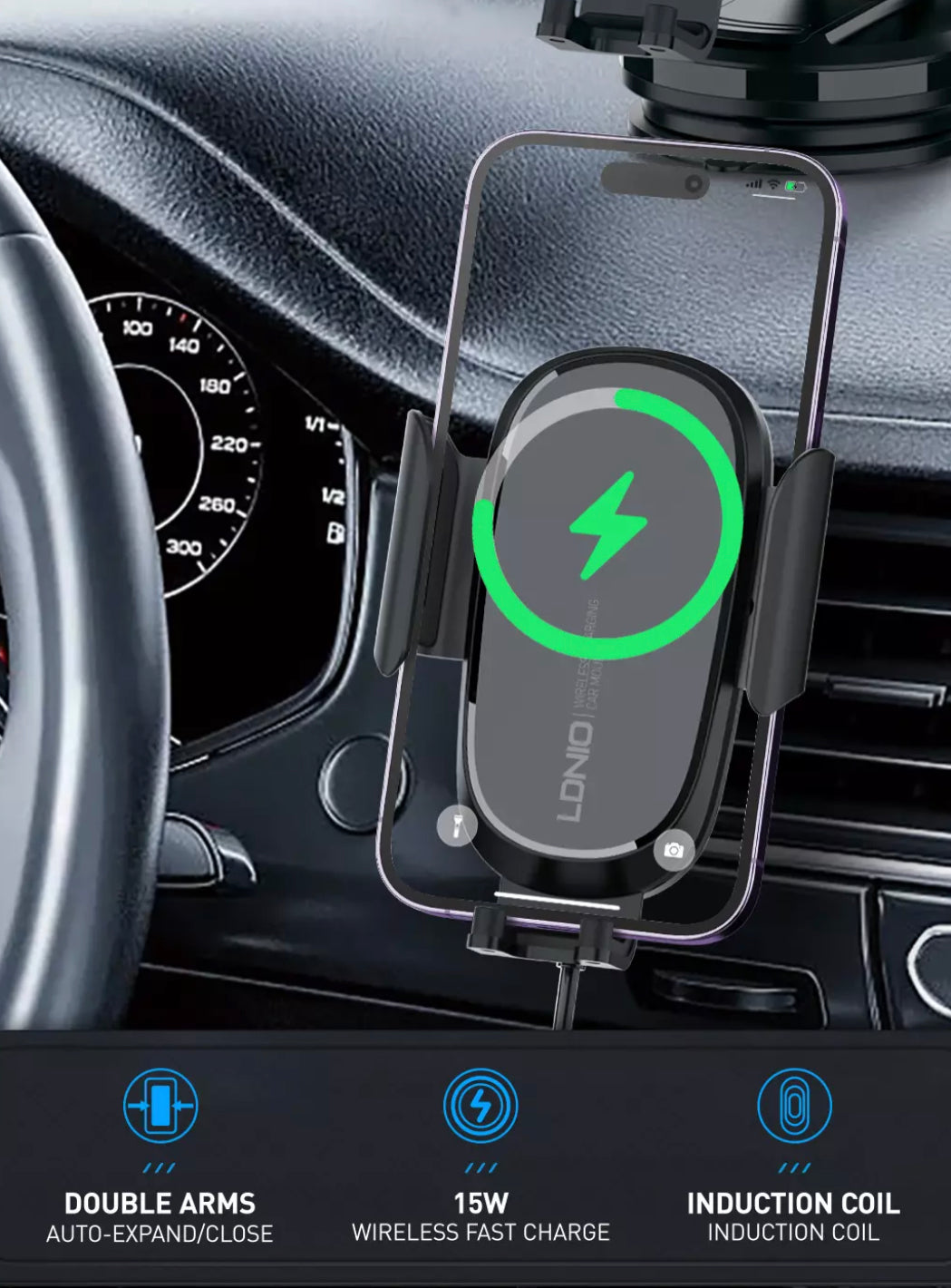 15w Wireless Charging Car Phone Holder