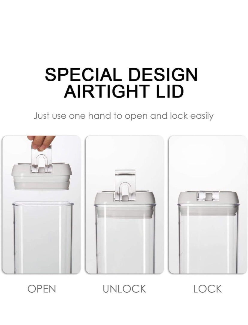 Maisonware 7 Airtight Pantry Food Storage Containers with Easy Lock Lids