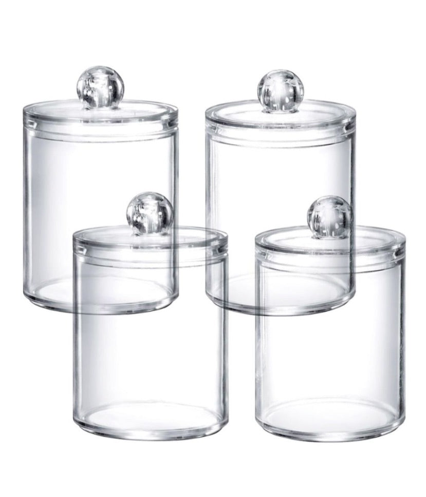 Maisonware Bathroom Accessory Qtip Jars- 4 Pack