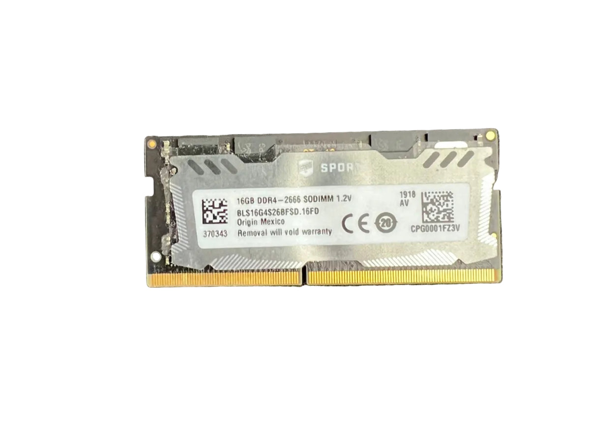 Ballistix 16GB DDR4 2666 Laptop Ram SODIMM 1.2V