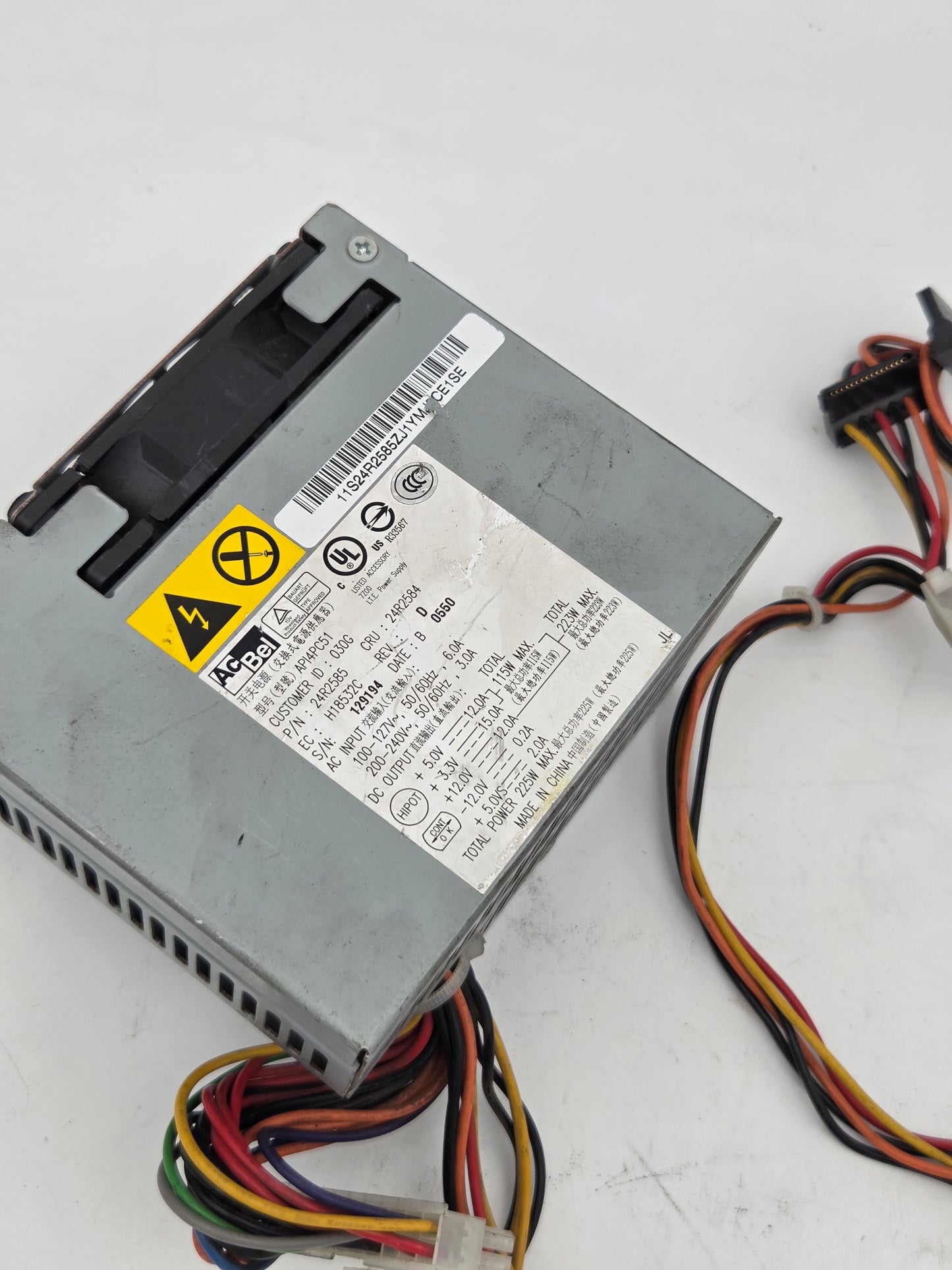 AcBel 225W Power Supply Unit (PSU) - Model API4PC51 / Lenovo CRU 24R2584