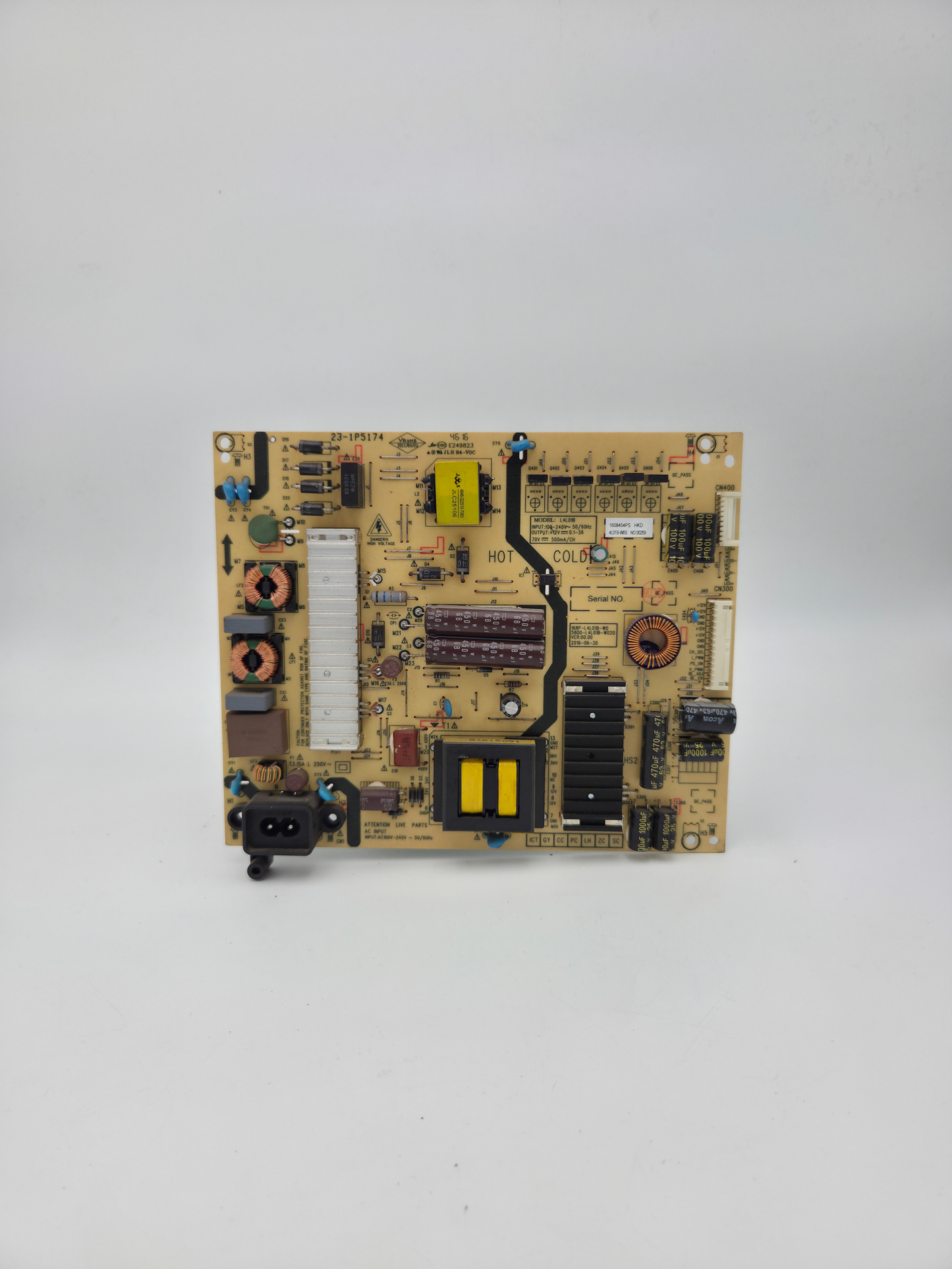 Hisense / Skyworth Power Supply Board 5800-L4L01B-W020 / 168P-L4L01B-W0