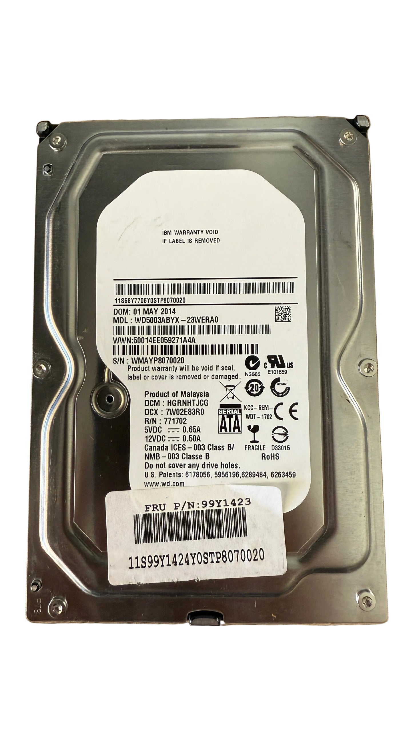 WD5003ABYX-23WERA0 500GB Hard Drive IBM